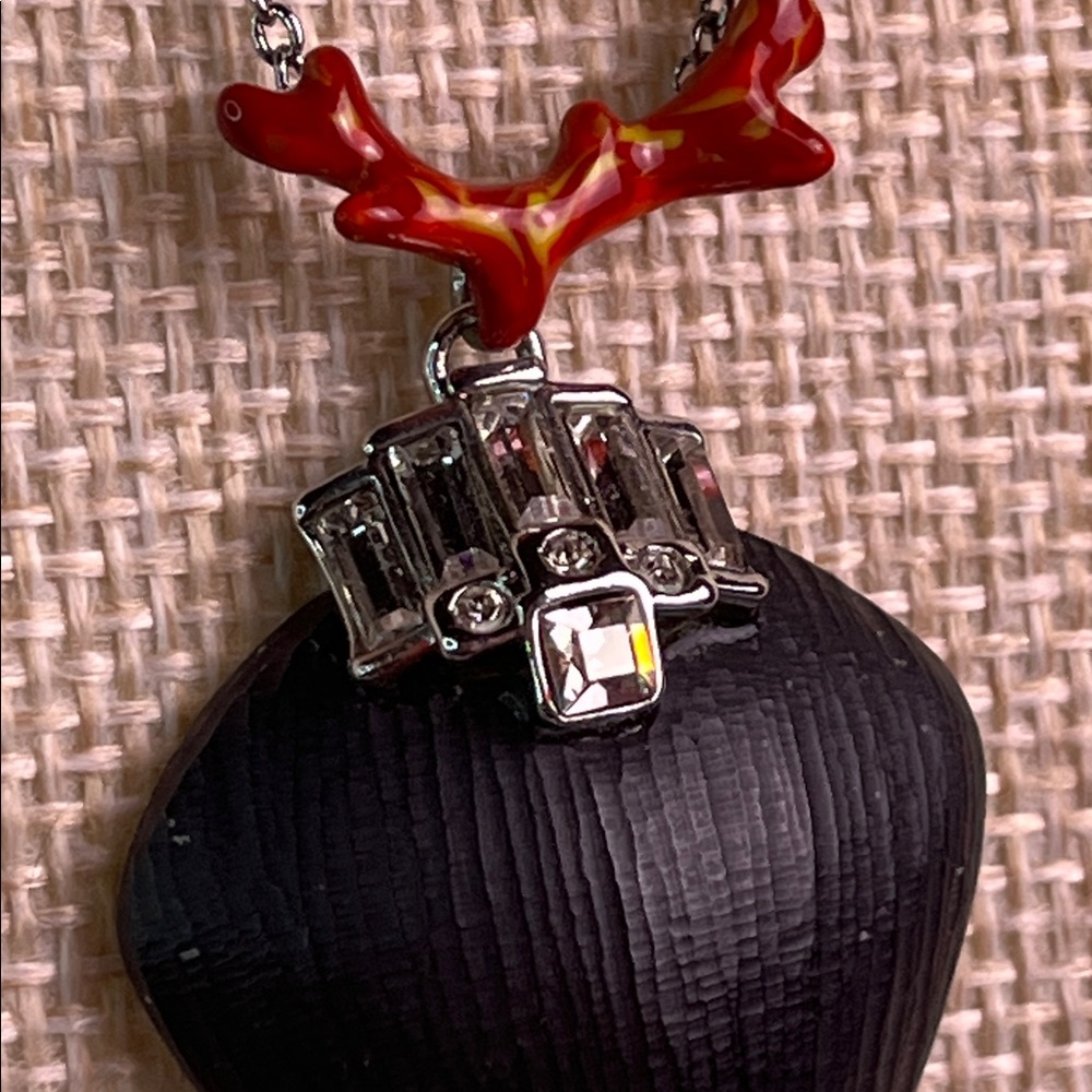 Alexis Bittar Handcarved Black Lucite, Faux Coral & Swarovski Rhinestones-RARE - Picture 8 of 11